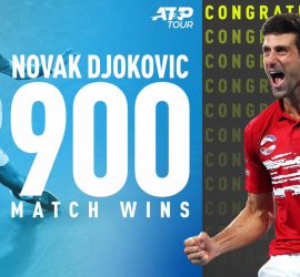 Теннисист Новак Джокович выиграл 900 матчей в карьере